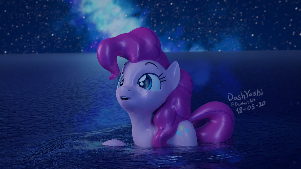 Pinkie Pie Swimming Under The Galaxy