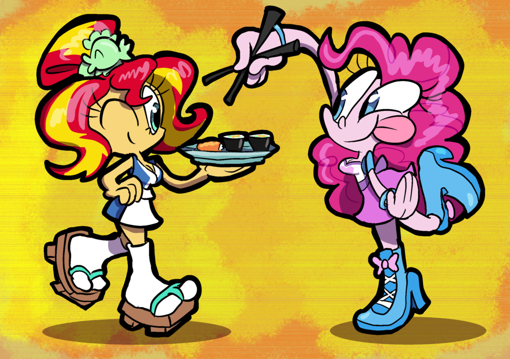 pinkie_tries_sunset_sushi_by_joeywaggone