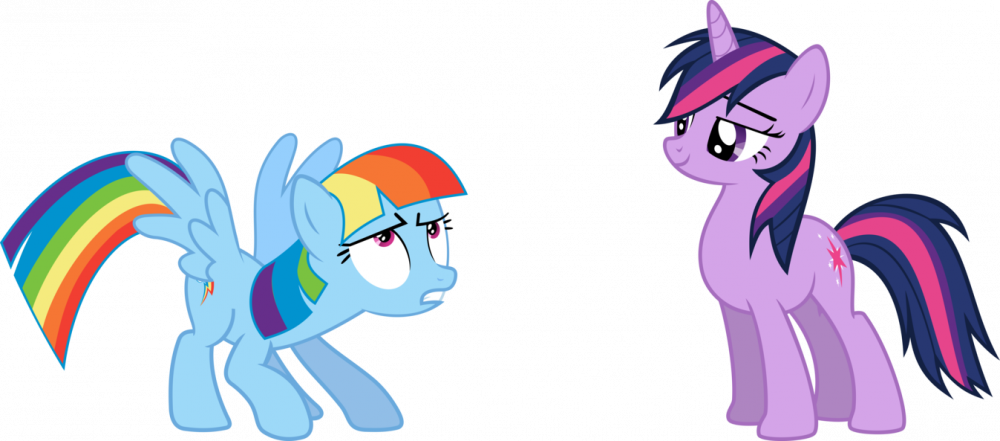 Rainbow Dash and Twilight mane-swapped by rolin11