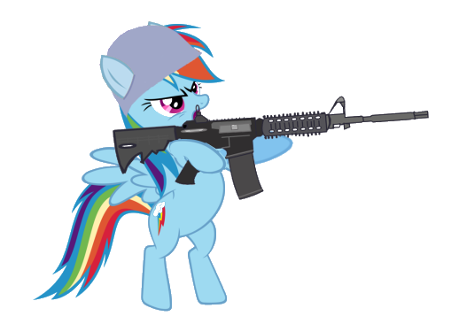 Image result for rainbow dash with gun