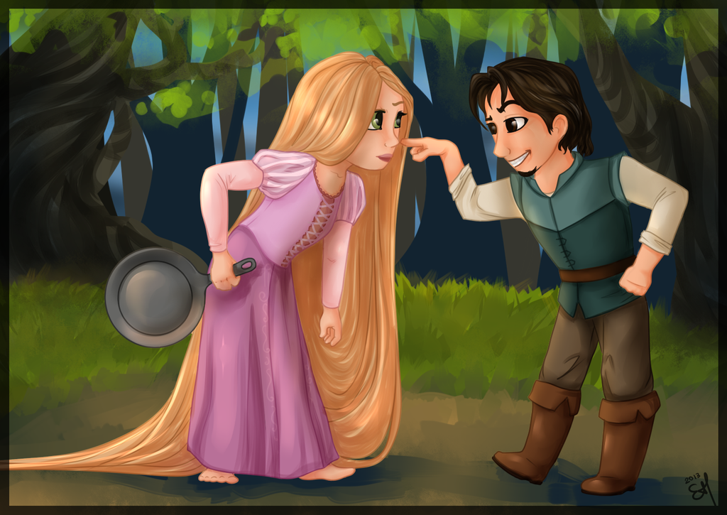 Rapunzel and Flynn by little-space-ace