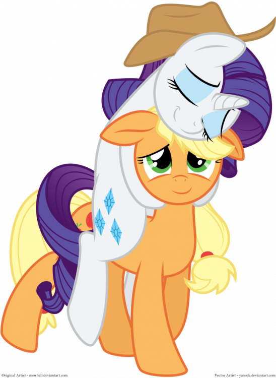 Rarity and Applejack by Yanoda