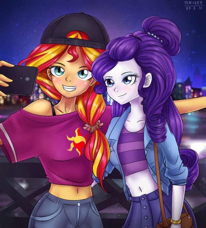 rarity_and_sunset_by_looknamtcn-dc4fvo8.