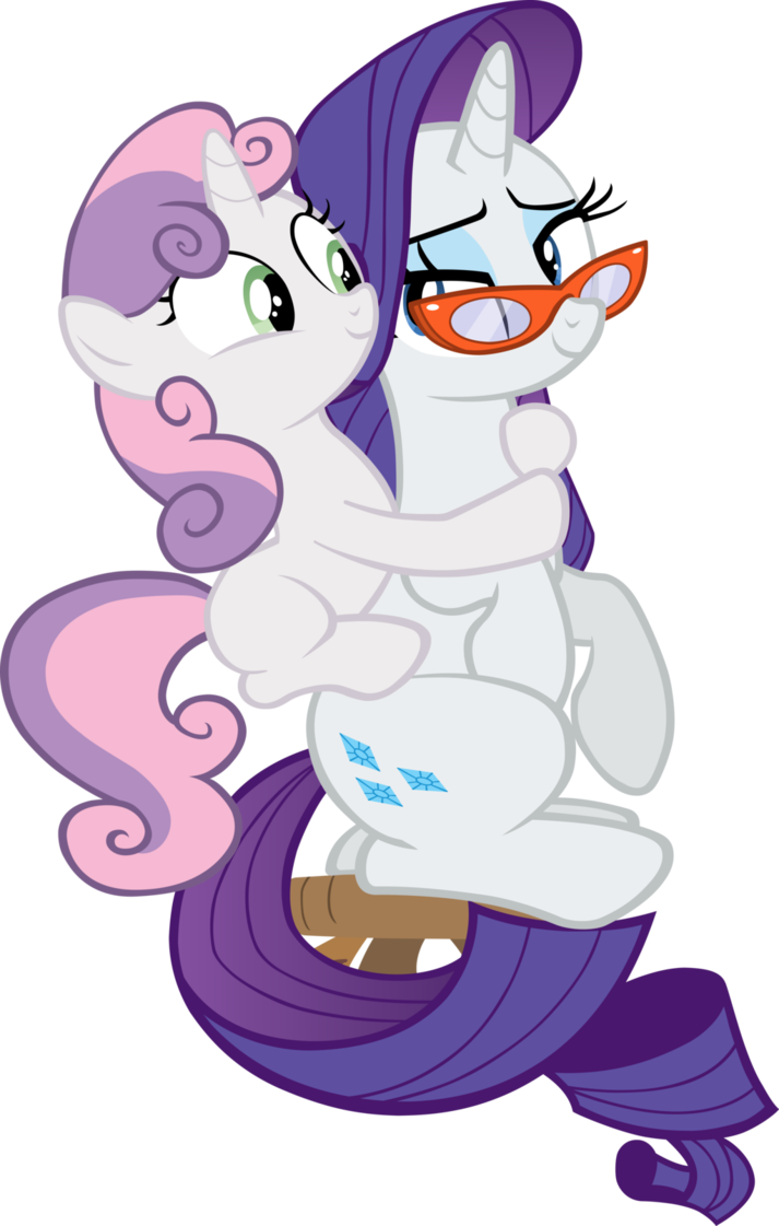 Rarity and Sweetie Belle Hug! by hunterz263