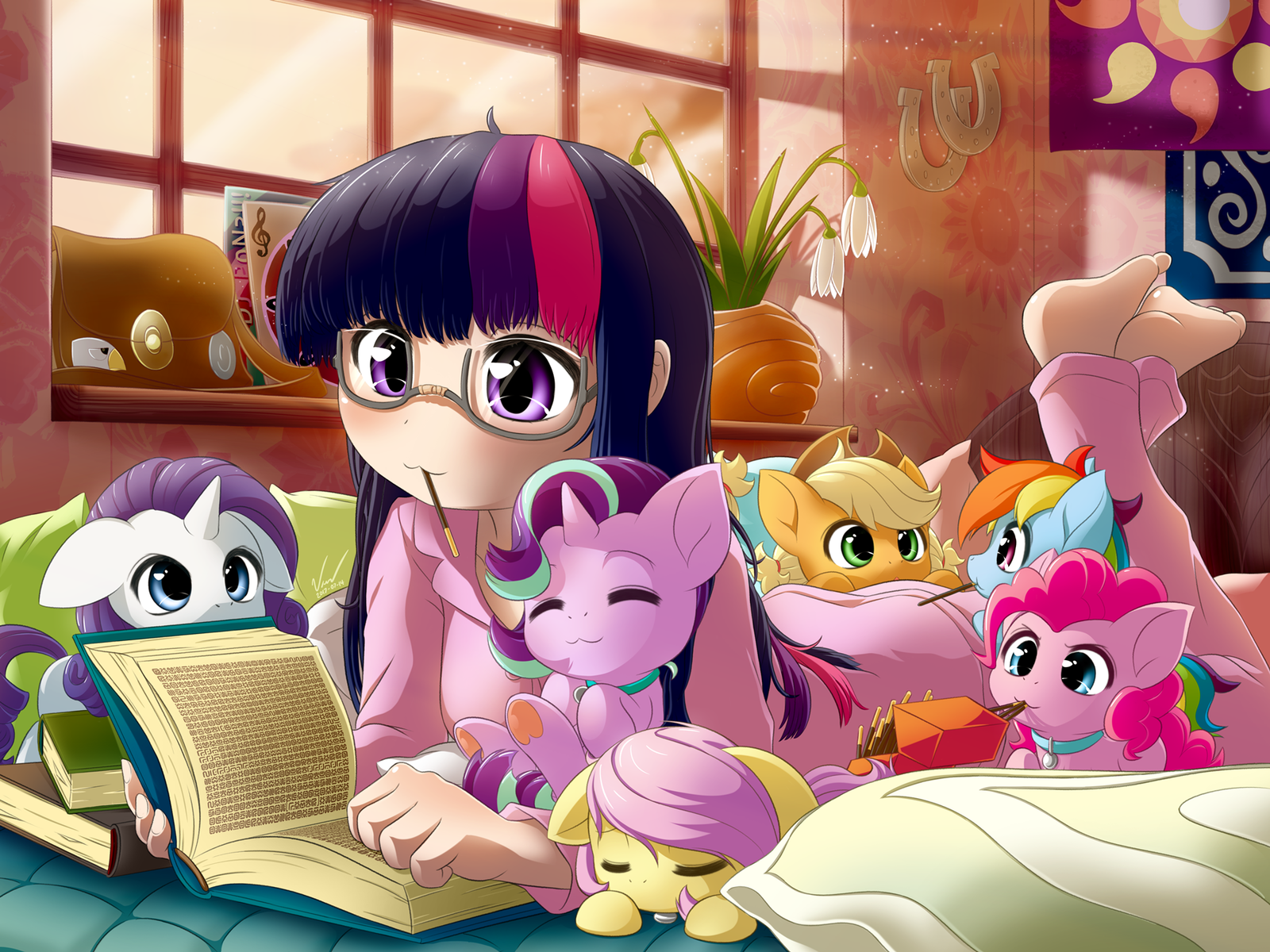Reading with Twilight Sparkle by SymbianL