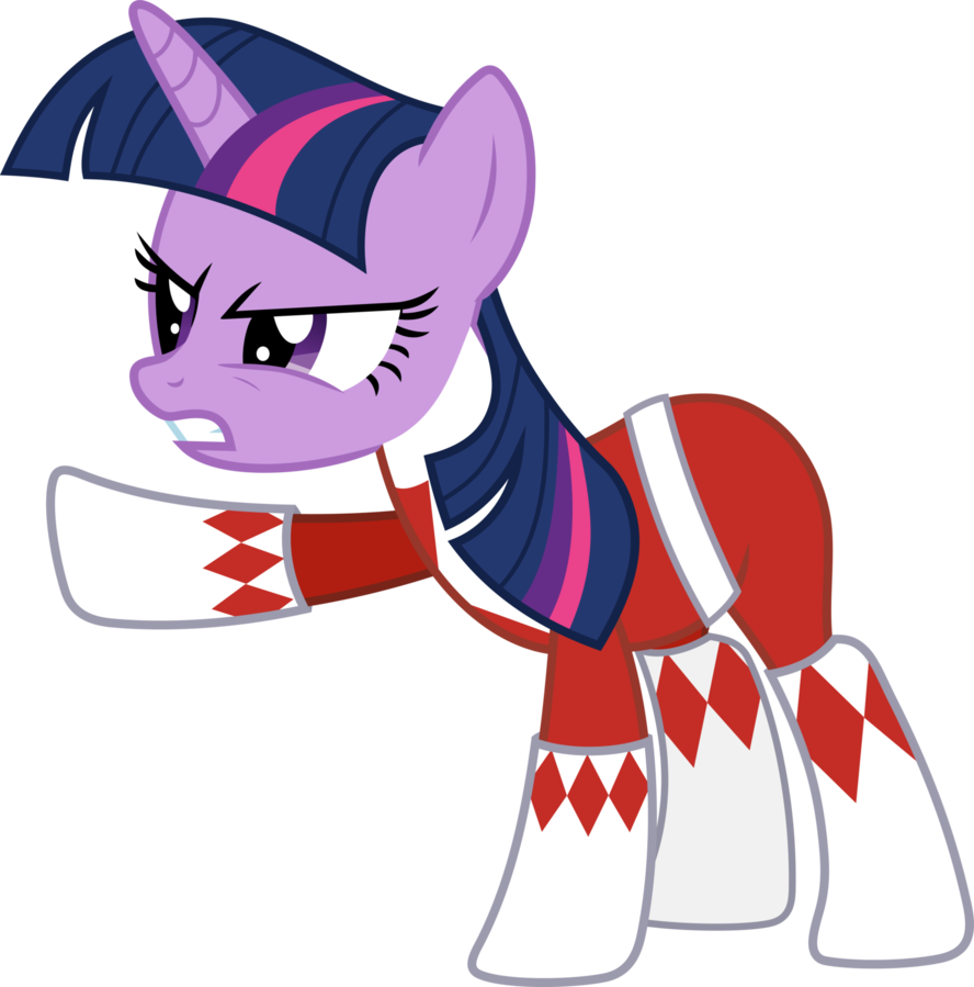 Red Ranger Twi pointing angrily by FrownFactory