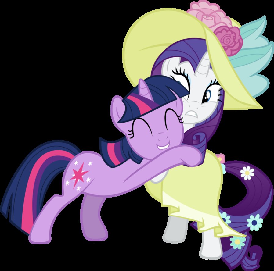 Request: Twilight hugging rarity by Pangbot