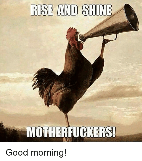 Image result for rise and shine mother fuckers