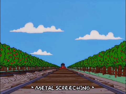 Image result for simpsons train gif