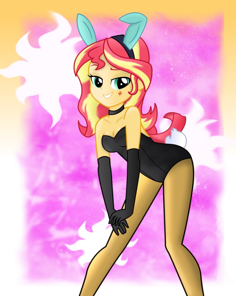 sunset_shimmer__lucky_bunny_by_remcmaxim