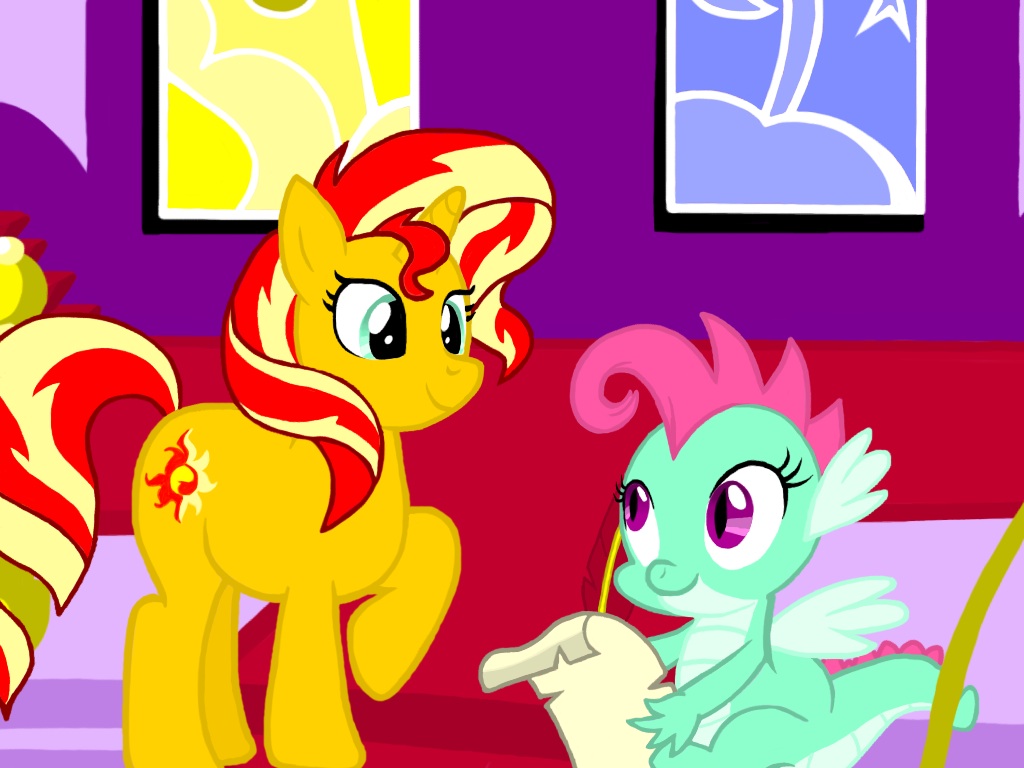 Sunset Shimmer and Dim Sum by Infogirl101