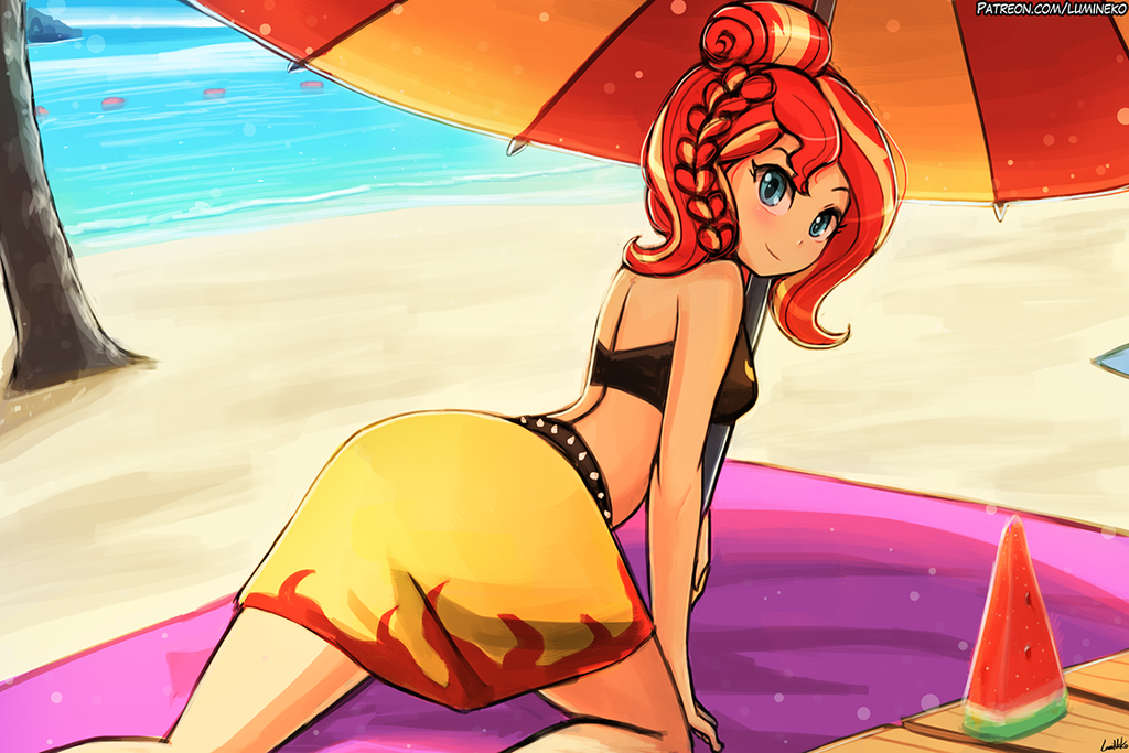 sunset_shimmer_day_at_the_beach_by_lumin