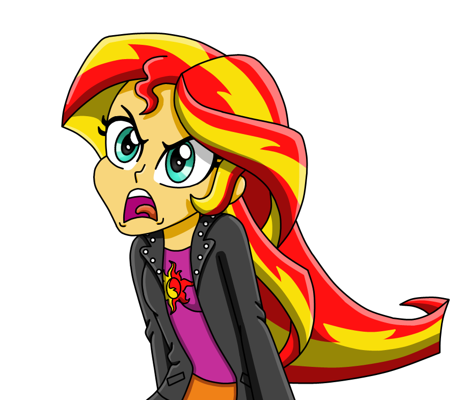 Sunset Shimmer equestria girl yelling by drinkyourvegetable