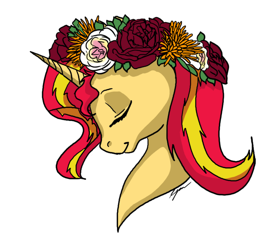 sunset_shimmer_flower_crown_by_xxcommand