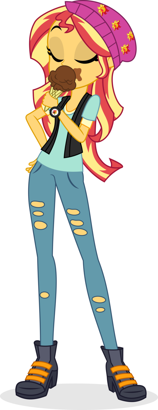 sunset_shimmer_sure_does_like_ice_cream_