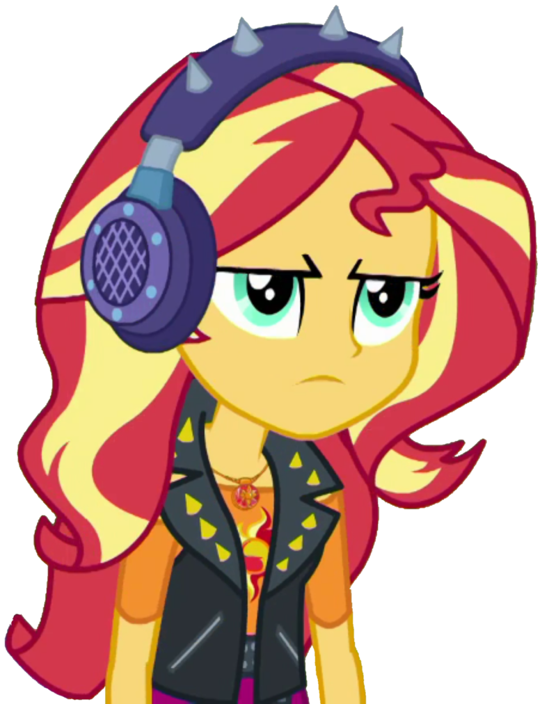 Sunset Shimmer using spiked earphones by TheBarSection