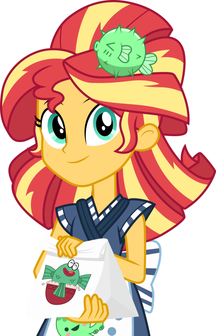 Sunset Shimmer with sushi by CloudyGlow