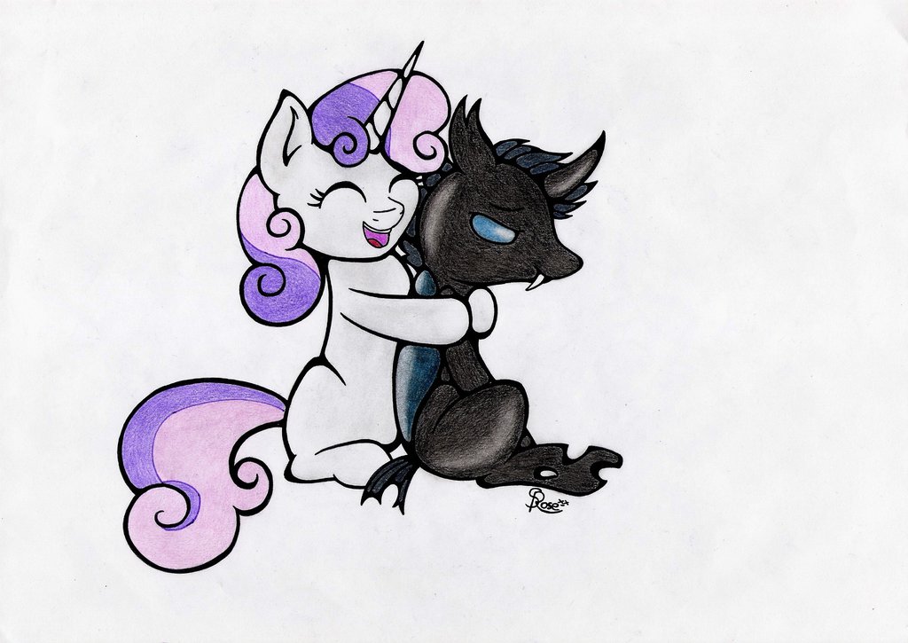 Sweetie Belle and Changeling by Spirit-Dude