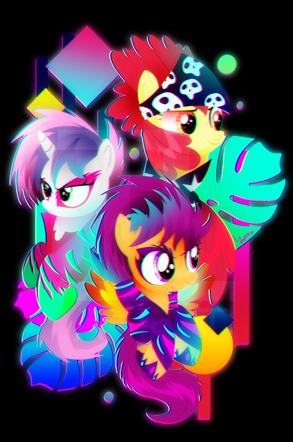 Synthwave Cutie Mark Crusaders by II-Art