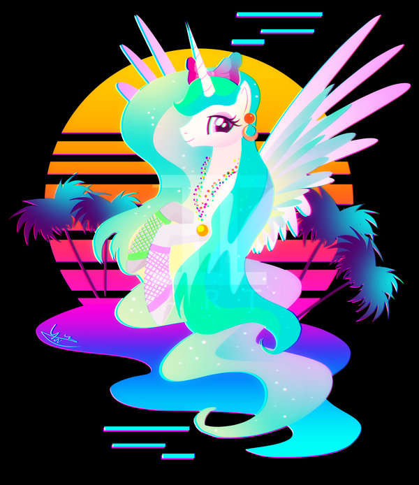 synthwave_princess_celestia_by_ii_art-db