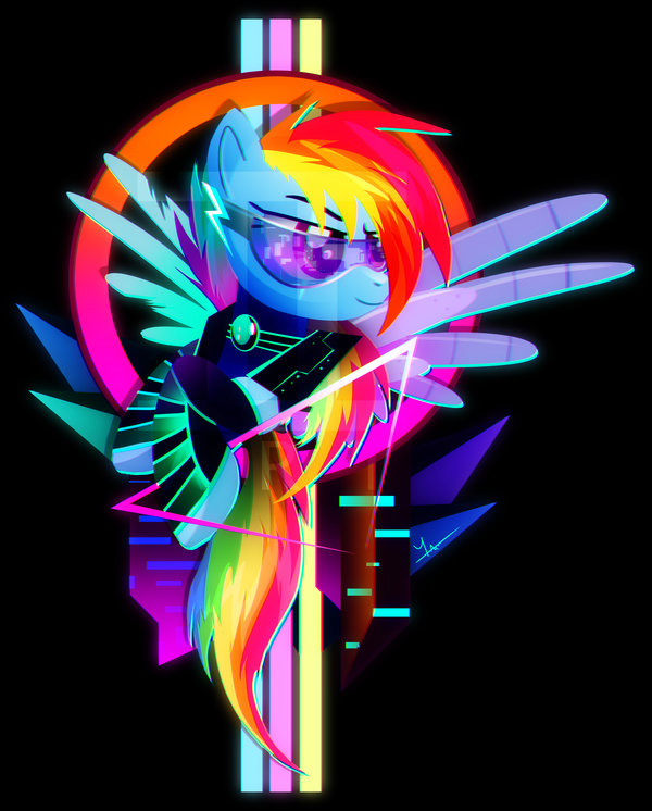 Synthwave Rainbow Dash by II-Art