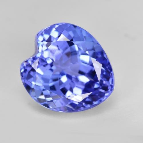 6.18 ct Heart Facet Deep Violet Blue Tanzanite Gemstone 10.18 mm x 10 mm (Product ID: 487810)