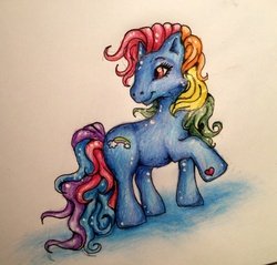 Size: 2047x1955 | Tagged: safe, artist:kyasarinn, rainbow dash, rainbow dash (g3), g3, solo, traditional art