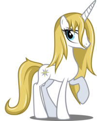 Size: 4461x5584 | Tagged: artist:checker-pony, bedroom eyes, looking at you, prince blueblood, princess bluebelle, raised hoof, rule 63, safe, smiling, solo, wet mane