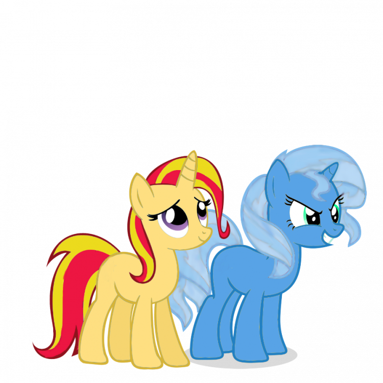 Trixie and Sunset Shimmer - Color Swap by Owl-Parchment