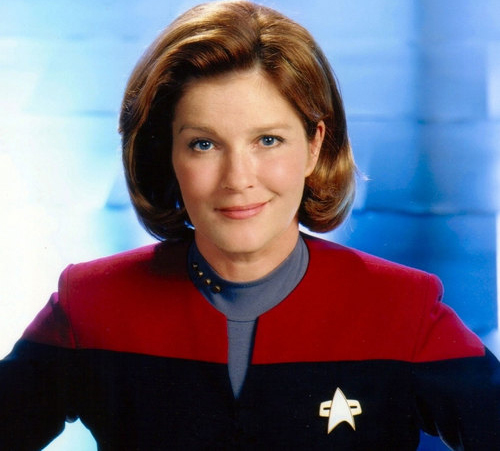 Image of Kathryn Janeway in Star fleet uniform.