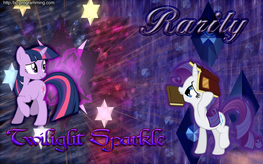 twilight_sparkle___rarity_wallpaper_by_b