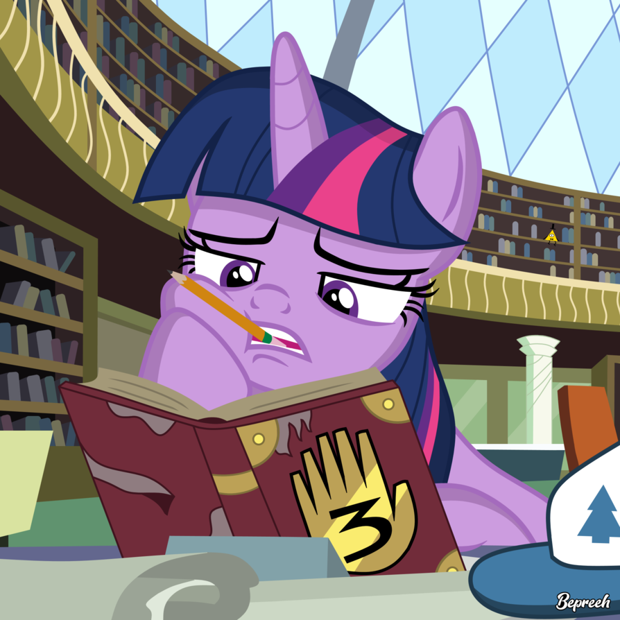 twilight_sparkle_and_journal_3_by_bepree