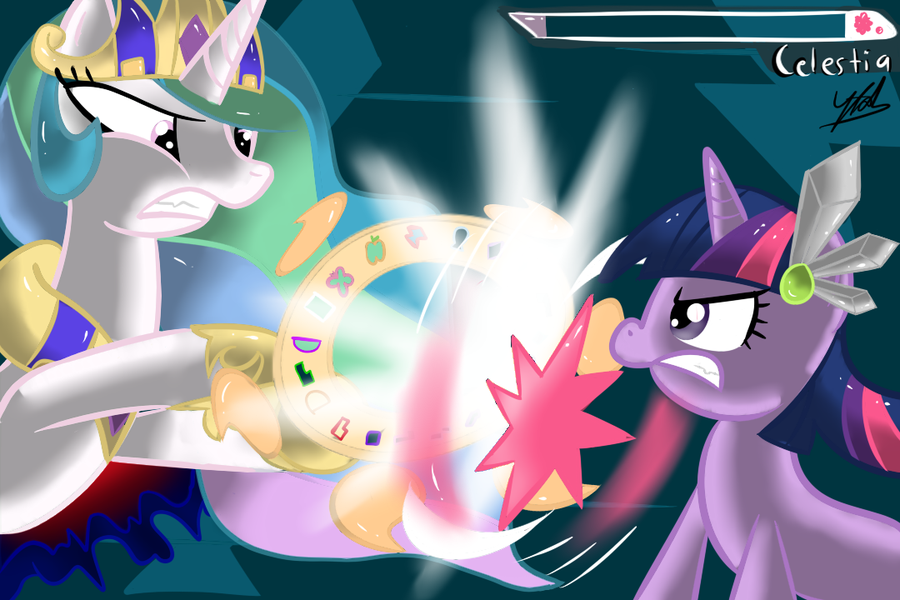 twilight_vs_celestia_by_sileresp-d4s8fbx