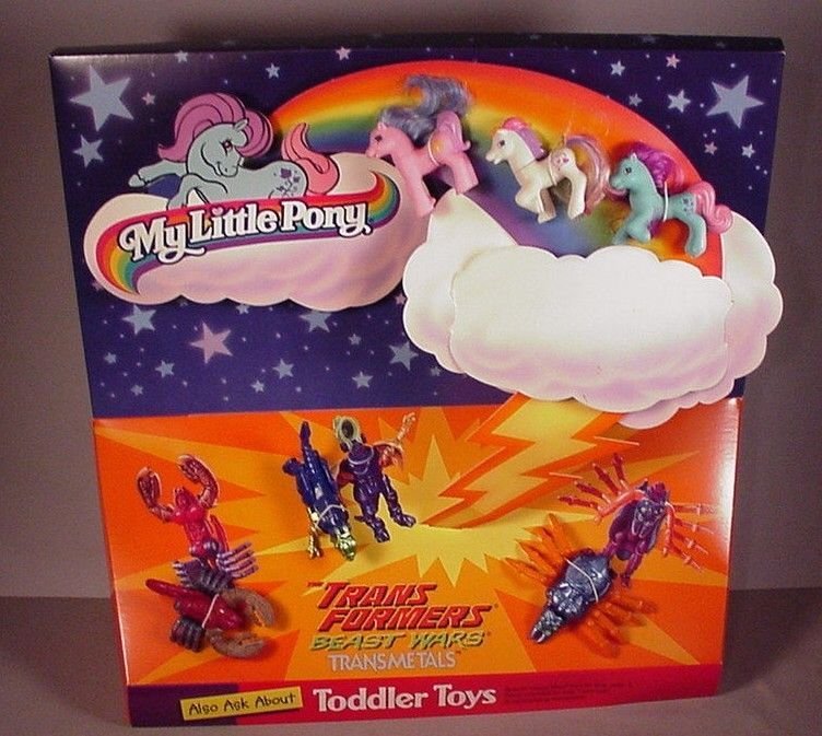 r/mylittlepony - MLP and Transformers McDonalds toy display (c.1998)