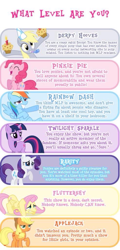 What Level of Brony are you? (Chart) - Sugarcube Corner - MLP Forums