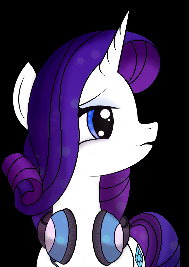 Rarity with Headphones Visual Fan Art MLP Forums