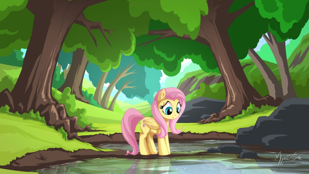 tree_pond_with_fluttershy_by_mysticalpha-db8j1m2.jpg