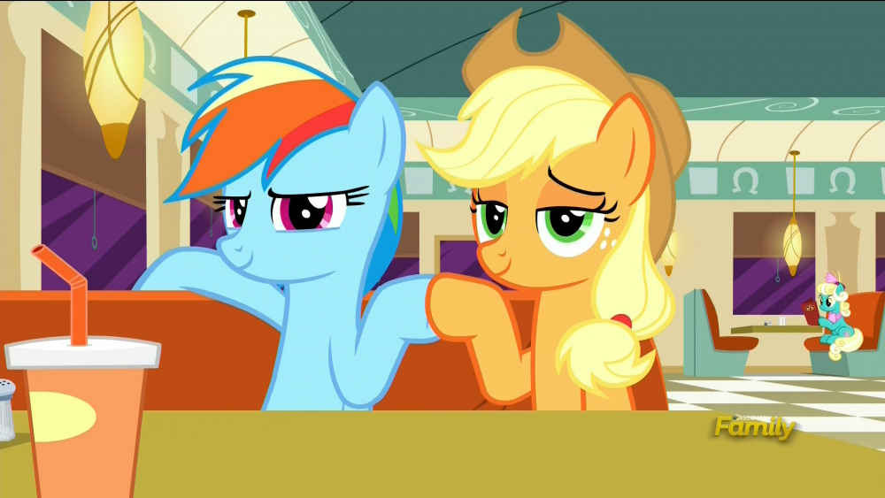 1551631839_1160926__safe_screencap_applejack_rainbowdash_thesaddlerowreview_discoveryfamilylogo_hoofbump_liddedeyes.thumb.png.47c8f679e6be3766799d0eb5bfbe9120.png