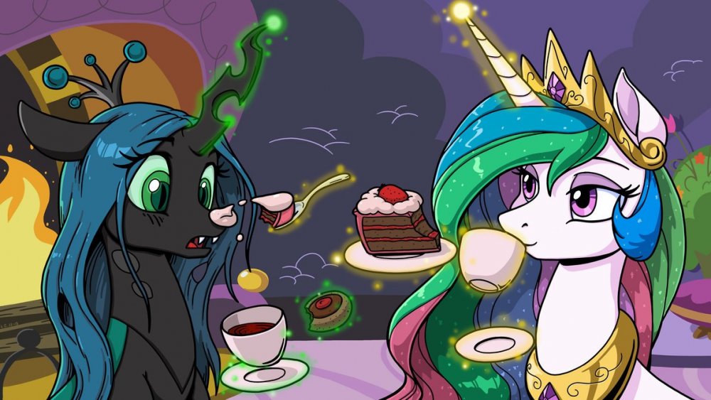 tea_and_sweets_with_chrysalis_and_celestia_by_latecustomer-d9jj8u3.jpg