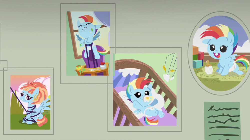 Baby_pictures_of_Rainbow_Dash_on_the_wall_S7E7.png.dba2eb09981a5f93f139d8ffa776685d.png