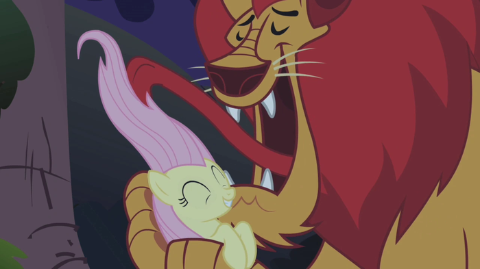 Manticore_licking_Fluttershy%27s_mane_S1E02.webp