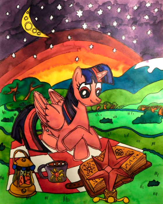 Twilight Sparkles at Twilight - Pen and Ink on Paper - 8x10 - 03-2025.png